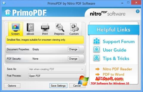 Skærmbillede PrimoPDF Windows 10