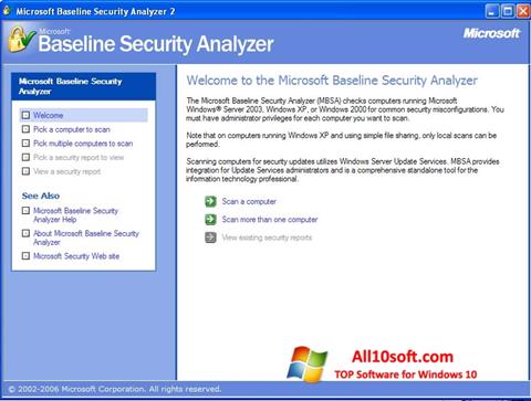 Skærmbillede Microsoft Baseline Security Analyzer Windows 10