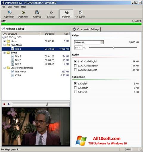 Skærmbillede DVD Shrink Windows 10
