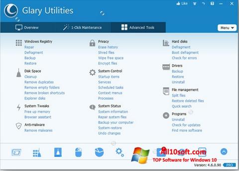 Skærmbillede Glary Utilities Pro Windows 10