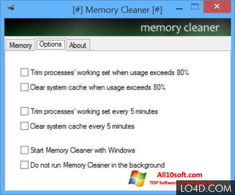 Skærmbillede Memory Cleaner Windows 10