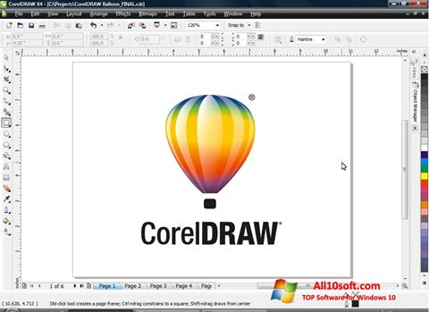 Skærmbillede CorelDRAW Windows 10