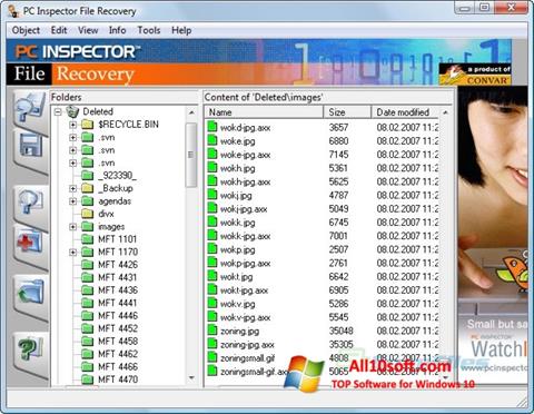 Skærmbillede PC Inspector File Recovery Windows 10