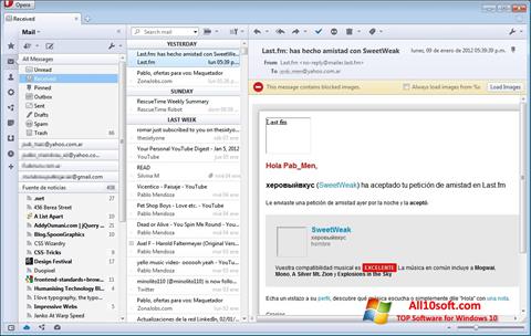 Skærmbillede Opera Mail Windows 10