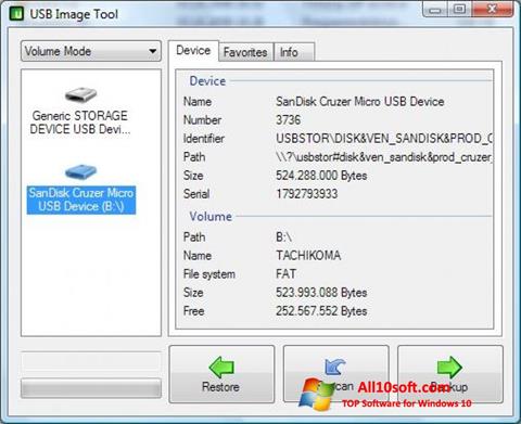 Skærmbillede USB Image Tool Windows 10