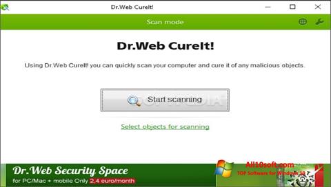 Skærmbillede Dr.Web CureIt Windows 10