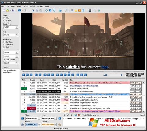 Skærmbillede Subtitle Workshop Windows 10
