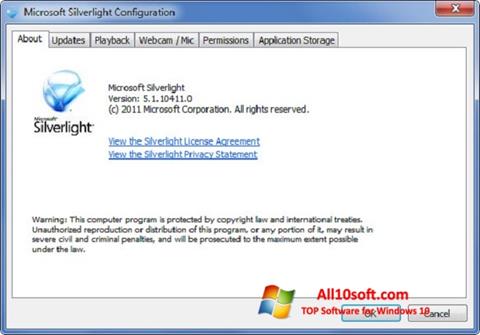 Skærmbillede Microsoft Silverlight Windows 10