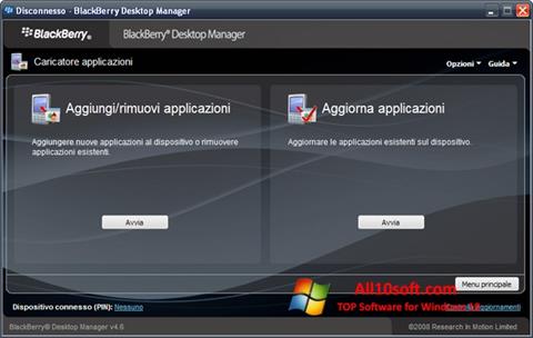 Skærmbillede BlackBerry Desktop Manager Windows 10