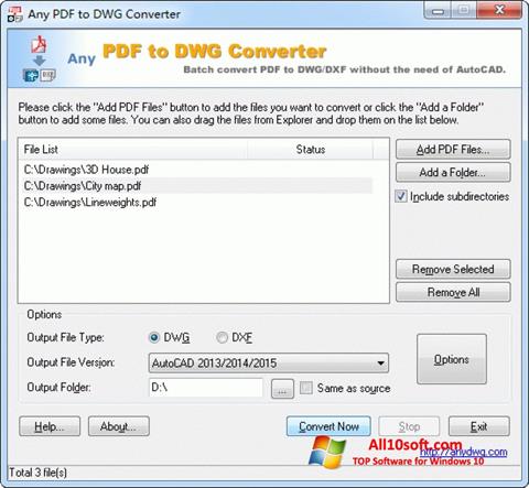 Skærmbillede PDF to DWG Converter Windows 10