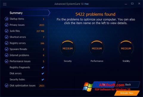 Skærmbillede Advanced SystemCare Free Windows 10