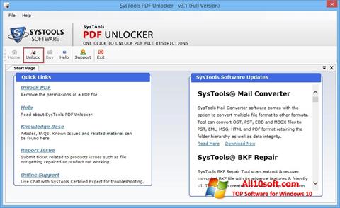 Skærmbillede PDF Unlocker Windows 10