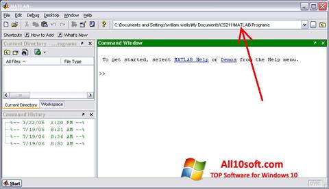 Skærmbillede MATLAB Windows 10