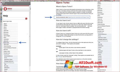 Skærmbillede Opera Turbo Windows 10
