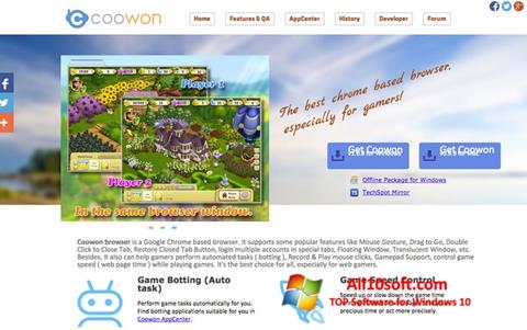 Skærmbillede Coowon Browser Windows 10