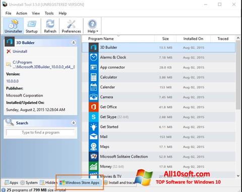 Skærmbillede Uninstall Tool Windows 10