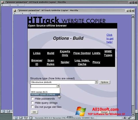 Skærmbillede HTTrack Website Copier Windows 10