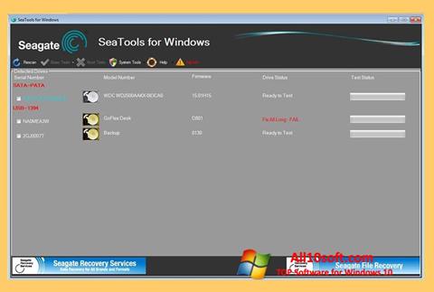 Skærmbillede Seagate SeaTools Windows 10