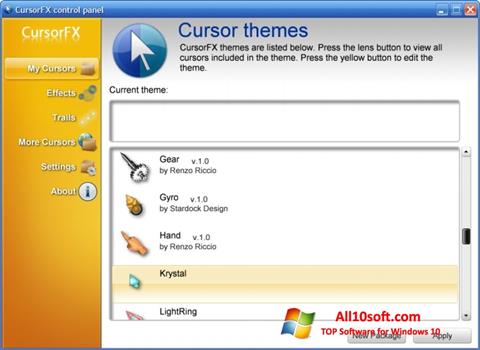 Skærmbillede CursorFX Windows 10