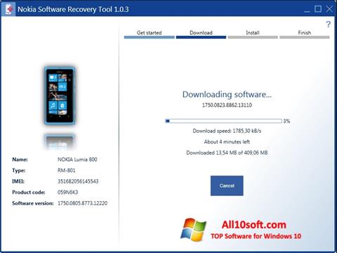 Skærmbillede Nokia Software Recovery Tool Windows 10