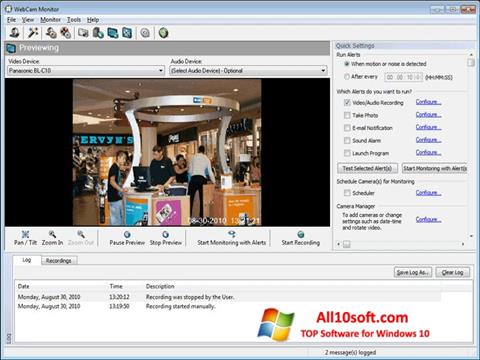 Skærmbillede WebCam Monitor Windows 10