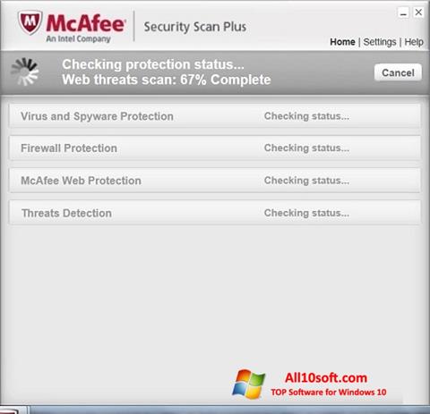 Skærmbillede McAfee Security Scan Plus Windows 10