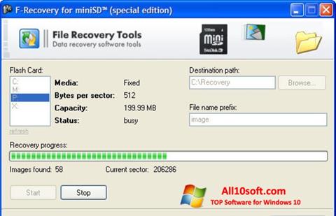 Skærmbillede F-Recovery SD Windows 10