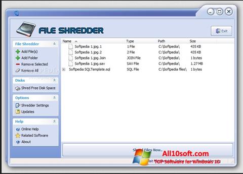 Skærmbillede File Shredder Windows 10