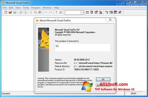 Skærmbillede Microsoft Visual FoxPro Windows 10