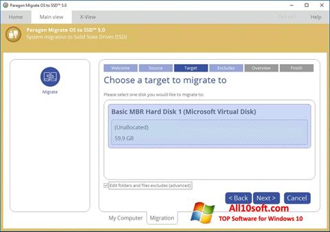 Skærmbillede Paragon Migrate OS to SSD Windows 10