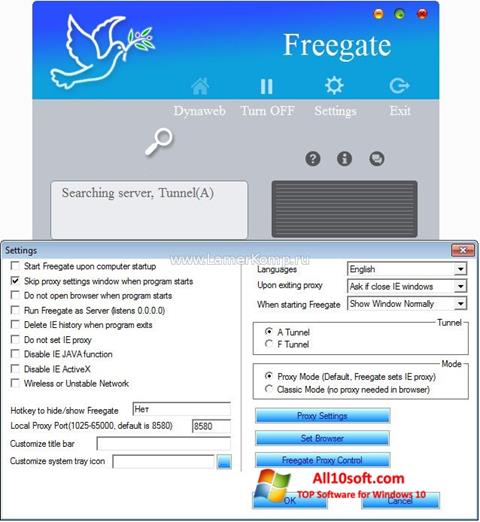 Skærmbillede Freegate Windows 10