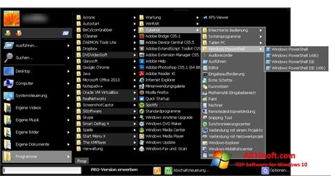 Skærmbillede Start Menu X Windows 10