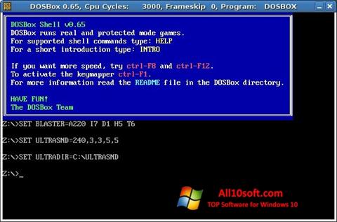Skærmbillede DOSBox Windows 10