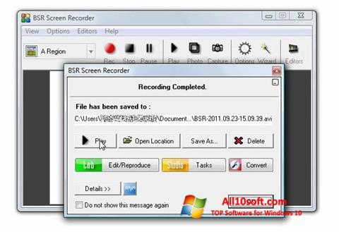 Skærmbillede BSR Screen Recorder Windows 10