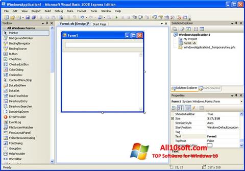 Skærmbillede Microsoft Visual Basic Windows 10