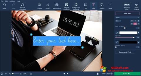 Skærmbillede Movavi Photo Editor Windows 10