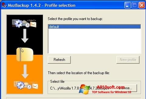 Skærmbillede MozBackup Windows 10