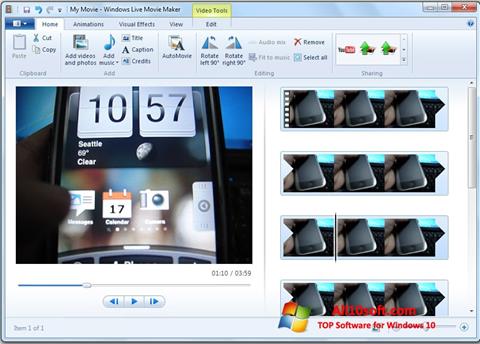 Skærmbillede Windows Live Movie Maker Windows 10