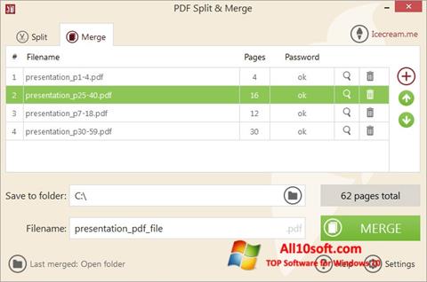 Skærmbillede PDF Split and Merge Windows 10