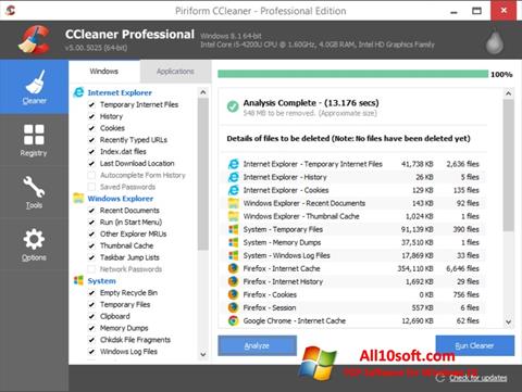 Skærmbillede CCleaner Windows 10