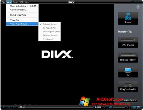 Skærmbillede DivX Player Windows 10