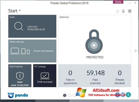 Skærmbillede Panda Global Protection Windows 10