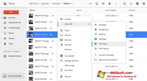 Skærmbillede Google Drive Windows 10