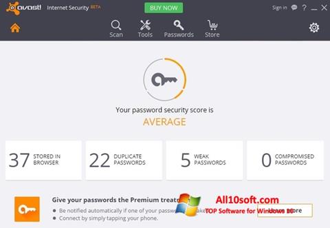 Skærmbillede Avast Internet Security Windows 10