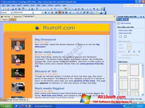 Skærmbillede Microsoft FrontPage Windows 10