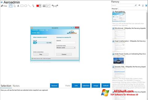 Skærmbillede AeroAdmin Windows 10