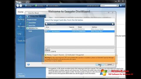 Skærmbillede Seagate DiscWizard Windows 10