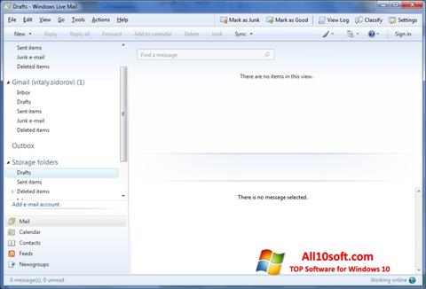 Skærmbillede Windows Live Mail Windows 10