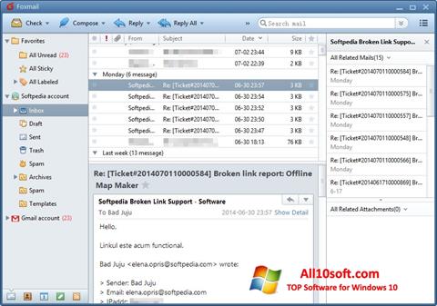 Skærmbillede FoxMail Windows 10