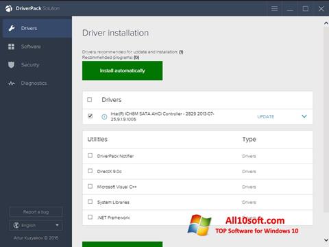 Skærmbillede DriverPack Solution Windows 10